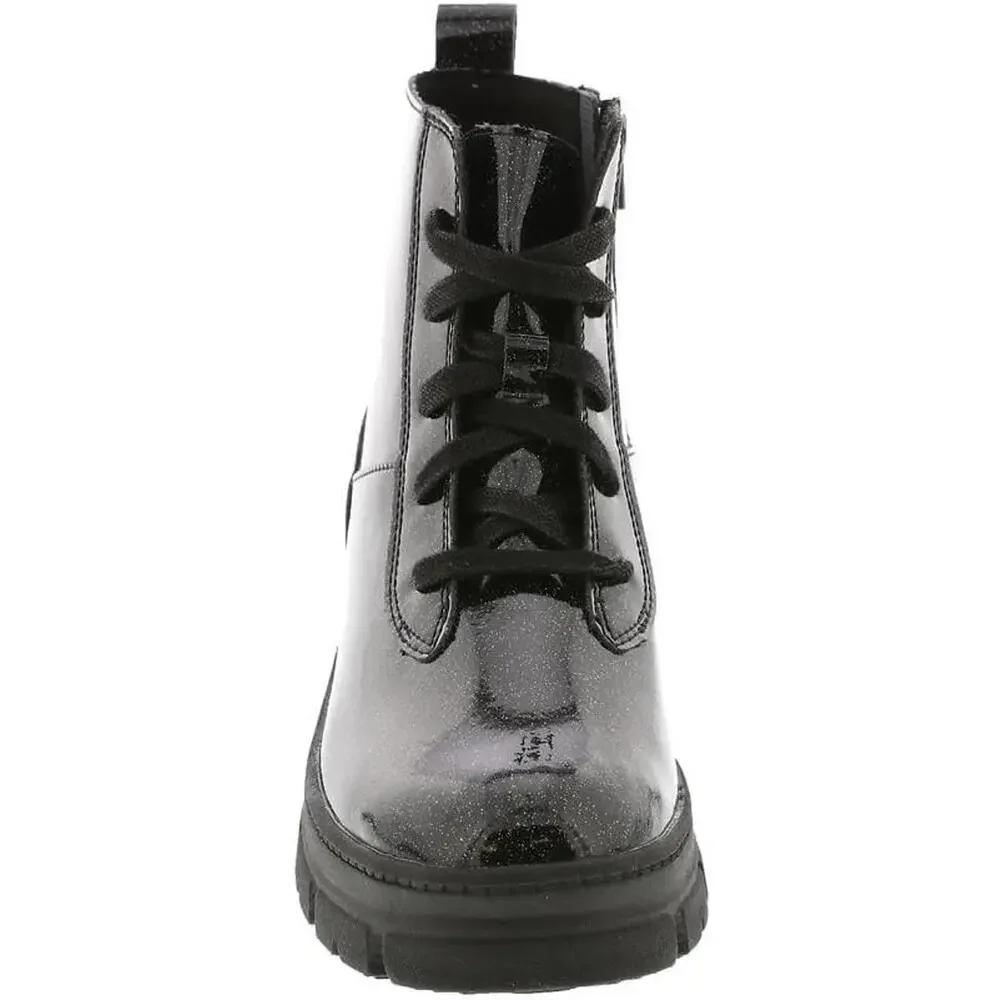 New In Box UGG Unisex-Child Ashton Lace Up Glitter Boot Black, 6 Toddler NIB